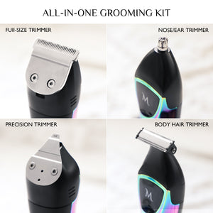 Memorism Multifunction Men’s Grooming Kit - Foil Shaver 4-Attachment Body Hair, Nose, Beard Trimmer with Adjustable Guard Heights - Rechargeable with LED Display Blizz GS5