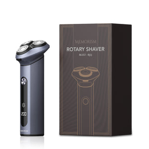 Memorism Electric Shaver for Men, Wet and Dry Waterproof Electric Razor - Cordless 3D Rechargeable Rotary Shaver with LED Display, Blizz RS3